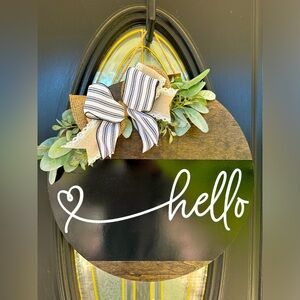 New 18 inch wooden door hanger sign